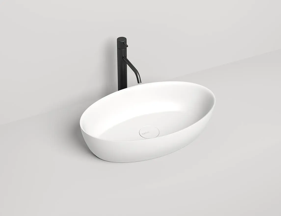 Раковина накладная Salini Alda 01 S-Sense 58 см 110611G из литьевого мрамора, глянцевая белая