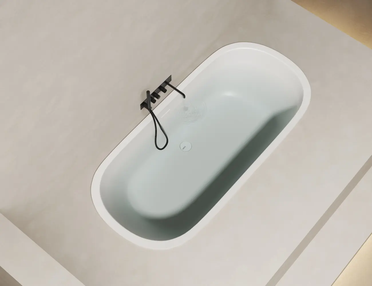 Ванна из литьевого мрамора Salini Ornella Axis Kit S-Sense 180х80 103511G белая глянцевая, встраиваемая