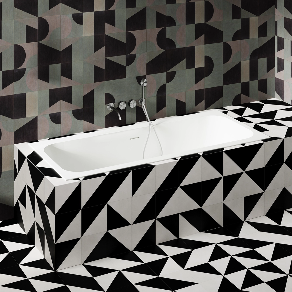 Ванна из литьевого мрамора Salini Orlanda Axis Kit S-Sense 180х80 103312G белая глянцевая, встраиваемая