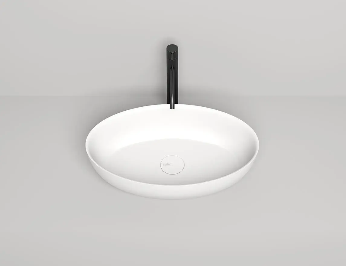 Раковина накладная Salini Alda 01 S-Sense 58 см 110611G из литьевого мрамора, глянцевая белая