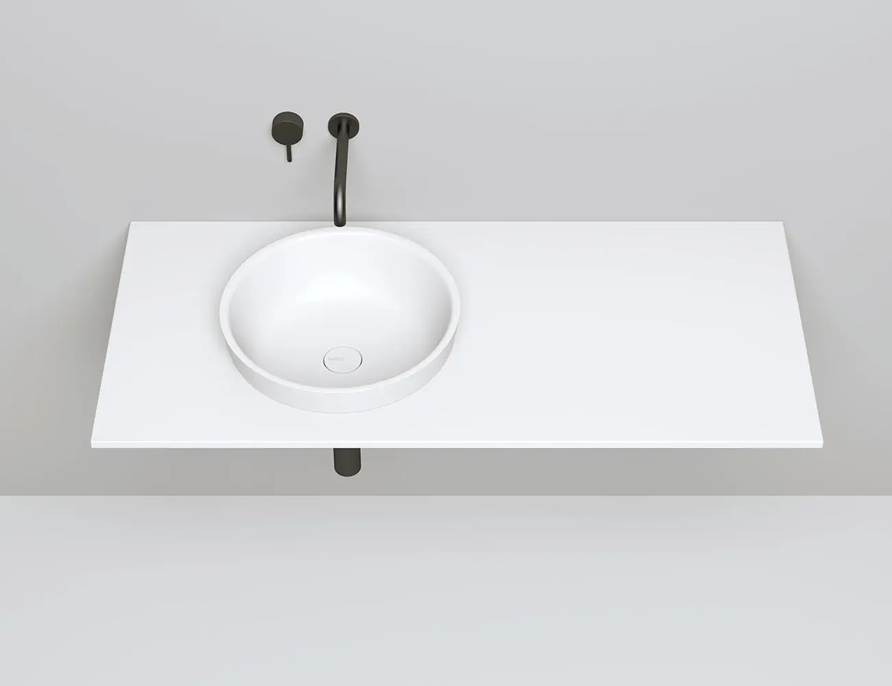 Раковина встраиваемая сверху Salini Marea 03 S-Stone 42 см 1802203M из искусственного камня, матовая белая