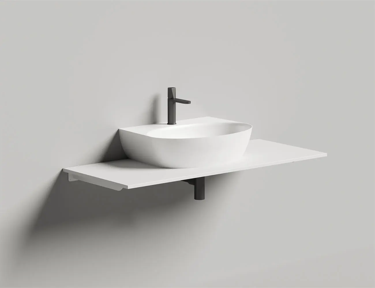 Раковина подвесная Salini Alda Wall 02 S-Stone 58 см 140322M из искусственного камня, белая матовая