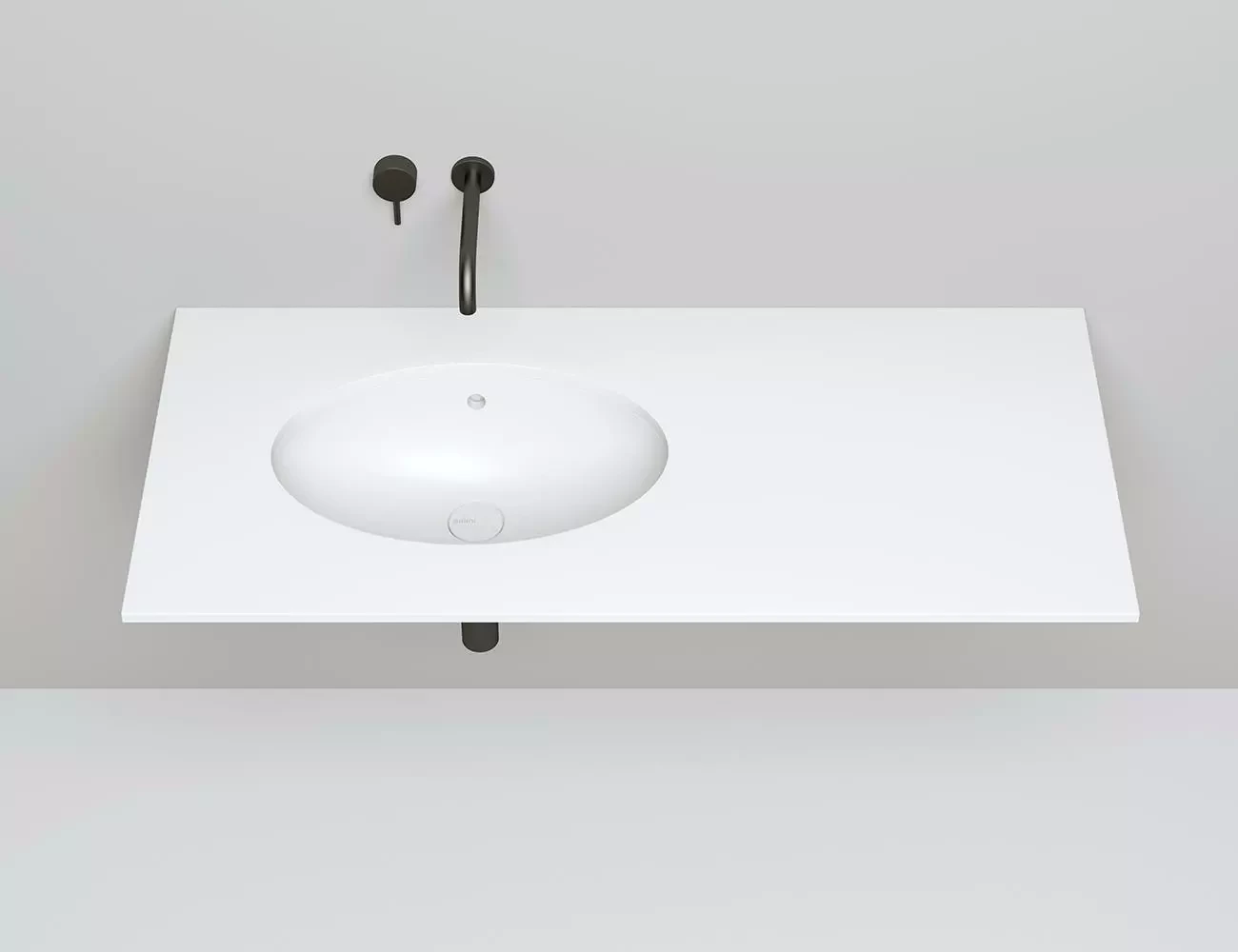 Раковина встраиваемая снизу Salini Marea 12 S-Sense 56 см 1101109G из литьевого мрамора, глянцевая белая