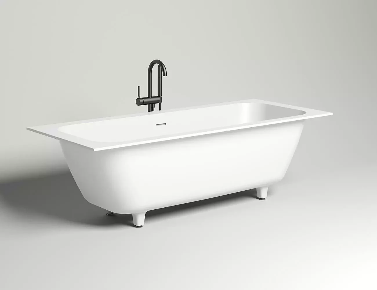 Ванна из литьевого мрамора Salini Orlanda Axis Kit S-Sense 180х80 103312G белая глянцевая, встраиваемая