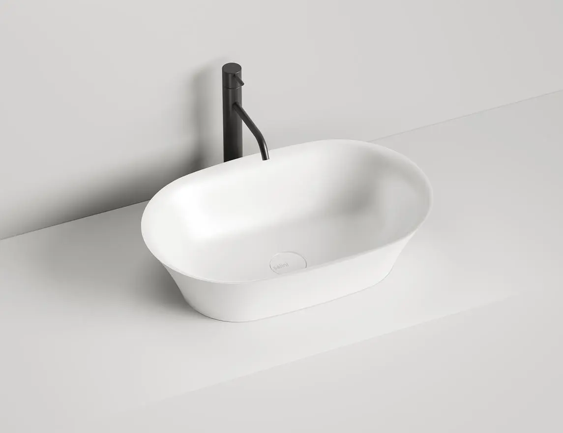 Раковина накладная Salini Mona S-Stone 60 см 110821M из искусственного камня, белая матовая