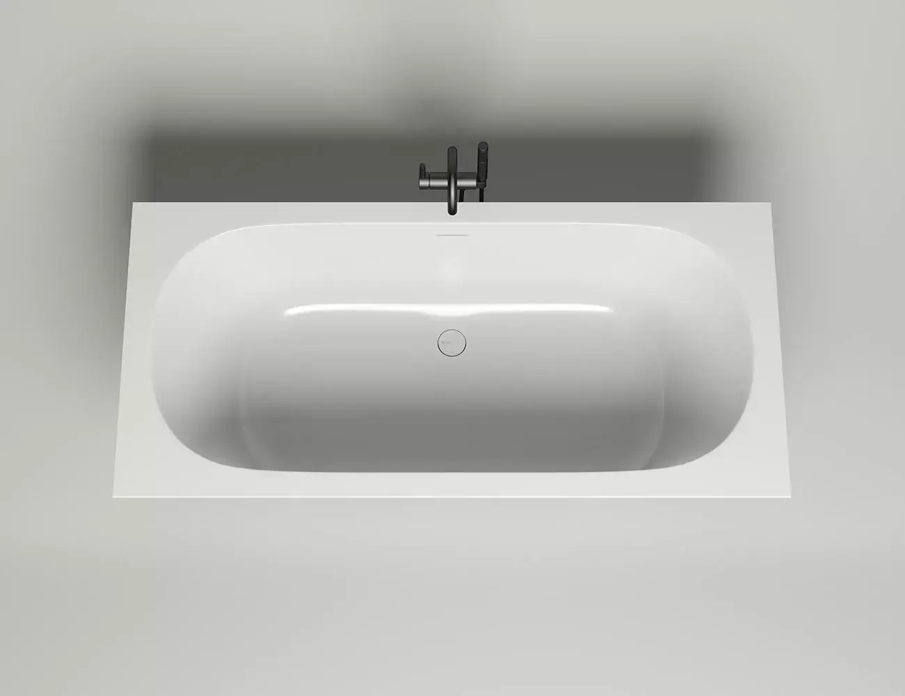 Ванна из литьевого мрамора Salini Ornella Axis Kit S-Sense 180х80 103511G белая глянцевая, встраиваемая