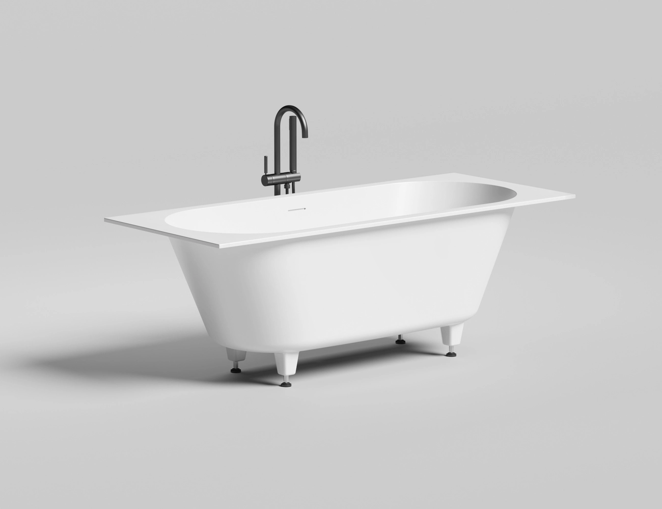 Ванна из литьевого мрамора Salini Ornella Axis Kit 170x70 104713M S-Sense белая матовая