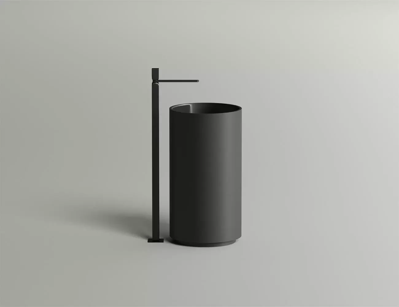 Раковина напольная Salini Armonia Top 01 S-Sense 45 см 130114G из литьевого мрамора, глянцевая белая, с донным клапаном, без о