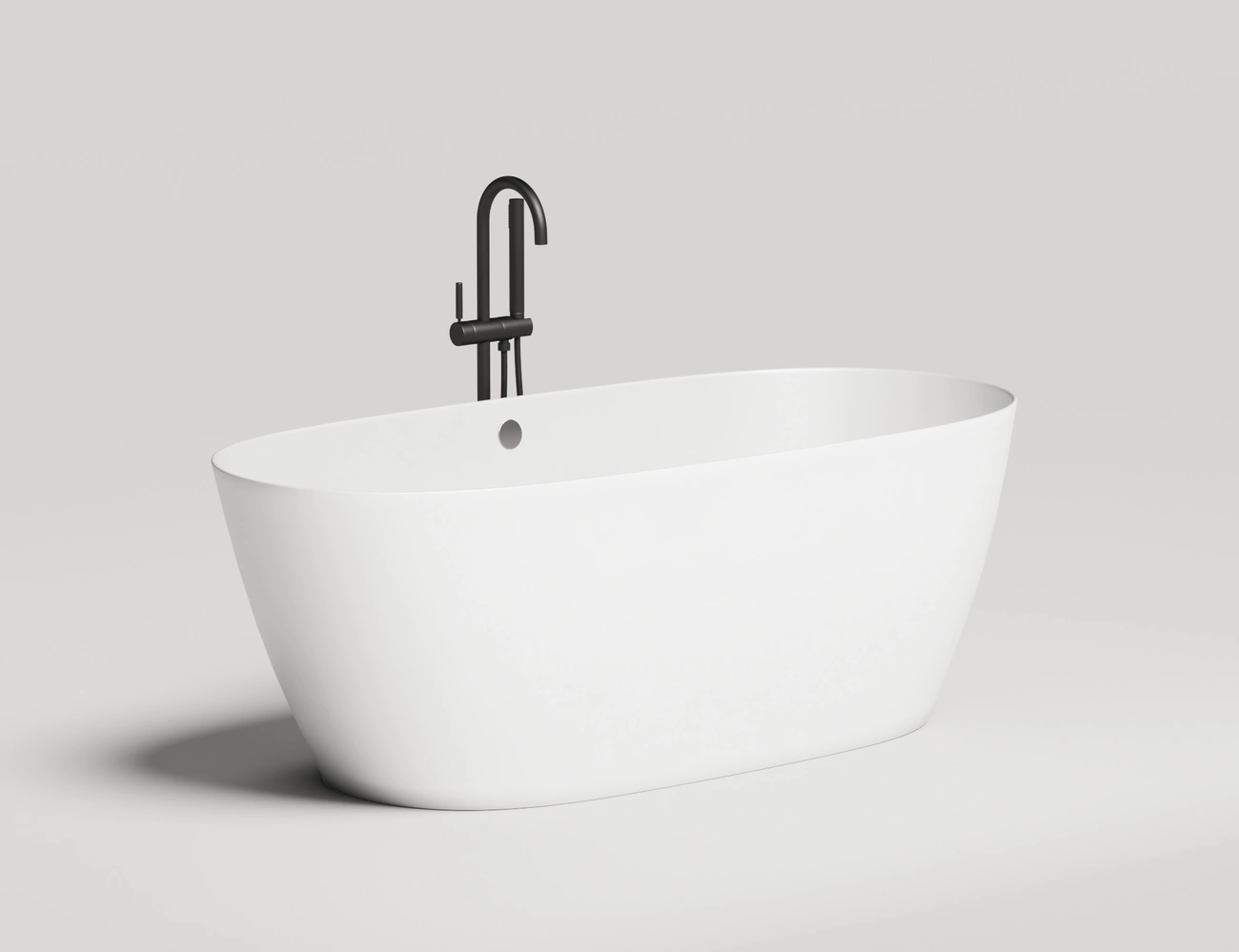 Ванна из литьевого мрамора Salini Sofia Light 165х75 103711G S-Sense с переливом, белая глянцевая