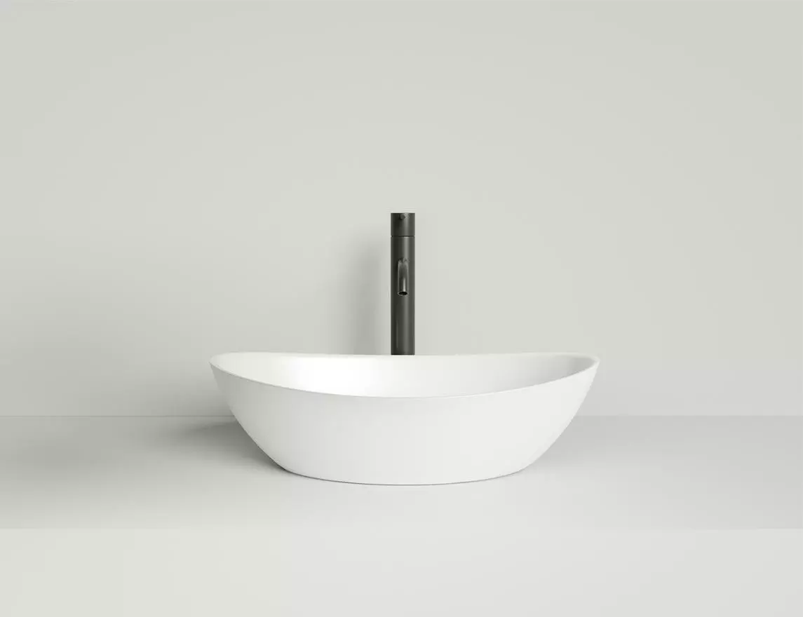 Раковина накладная Salini Noemi S-Sense 56 см 1101103G из литьевого мрамора, глянцевая белая