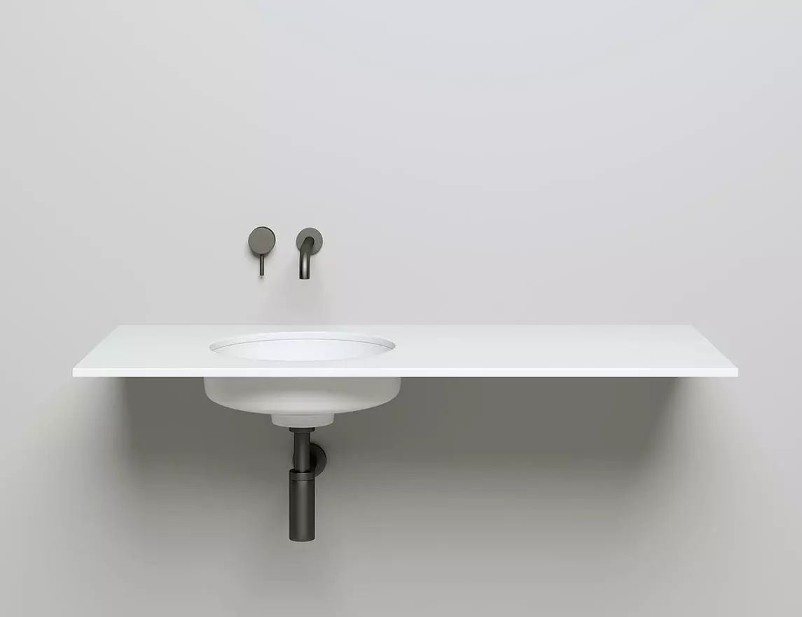 Раковина встраиваемая снизу Salini Marea 04 S-Stone 42 см 1802204M из искусственного камня, матовая белая