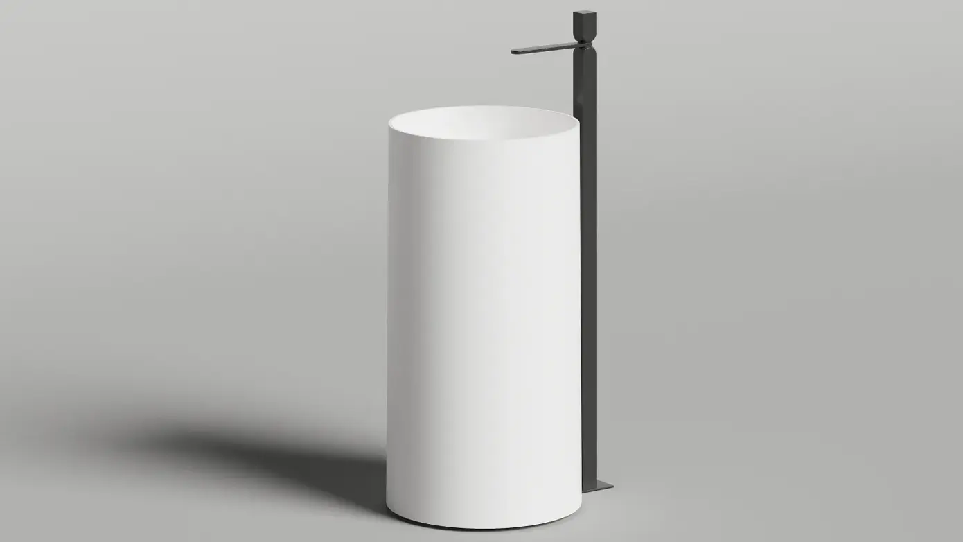 Раковина напольная Salini Armonia Round 01 S-Stone 130421M белая матовая