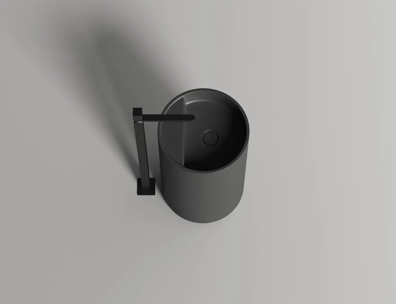 Раковина напольная Salini Armonia Top 01 S-Stone 45 см 130124M из искусственного камня, матовая белая, с донным клапаном, без