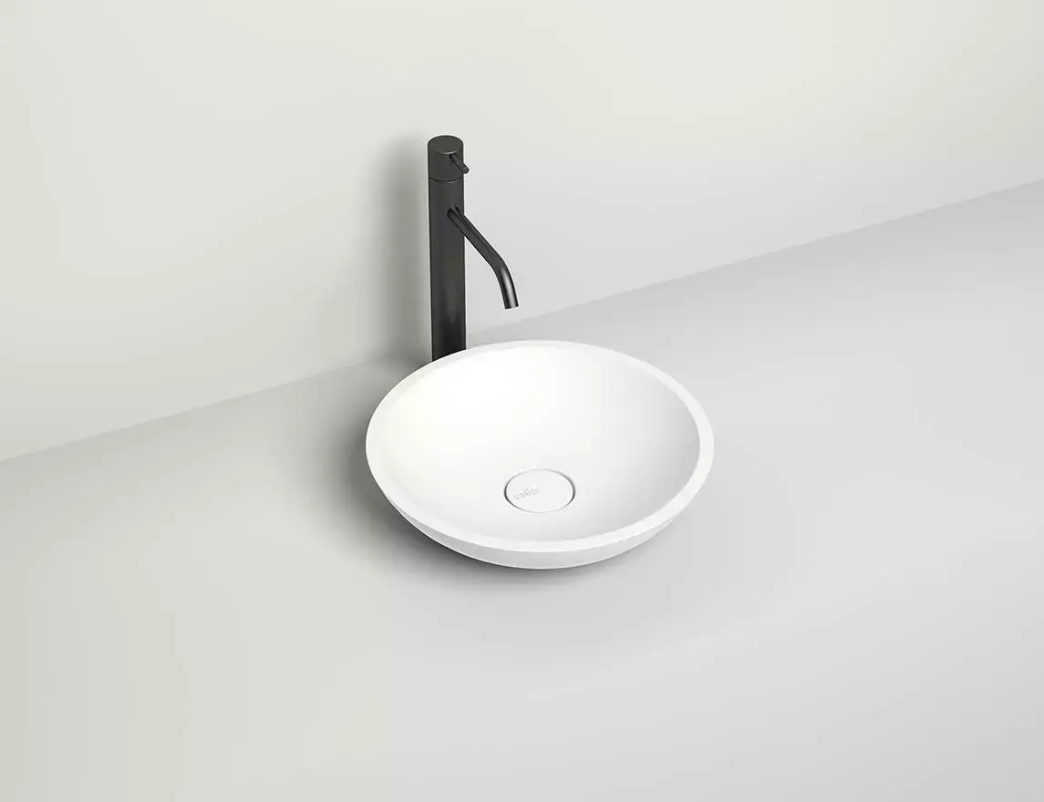 Раковина накладная Salini Callista 05 S-Sense 37 см 1101105G из литьевого мрамора, глянцевая белая