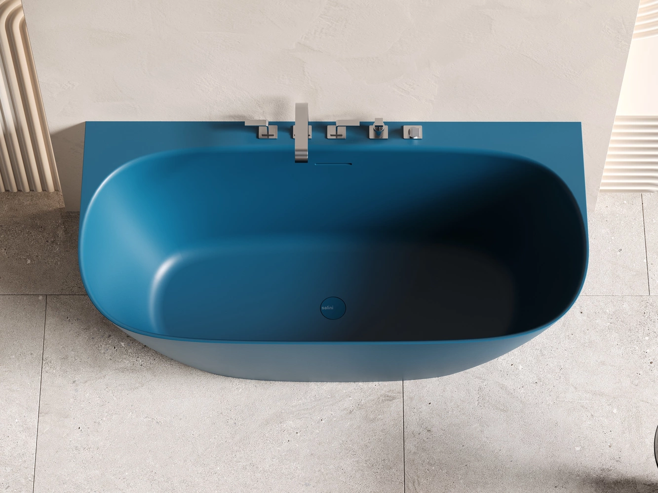 Ванна из литьевого мрамора Salini Sofia Wall S-sense160x80 102517G белая глянцевая, пристенная