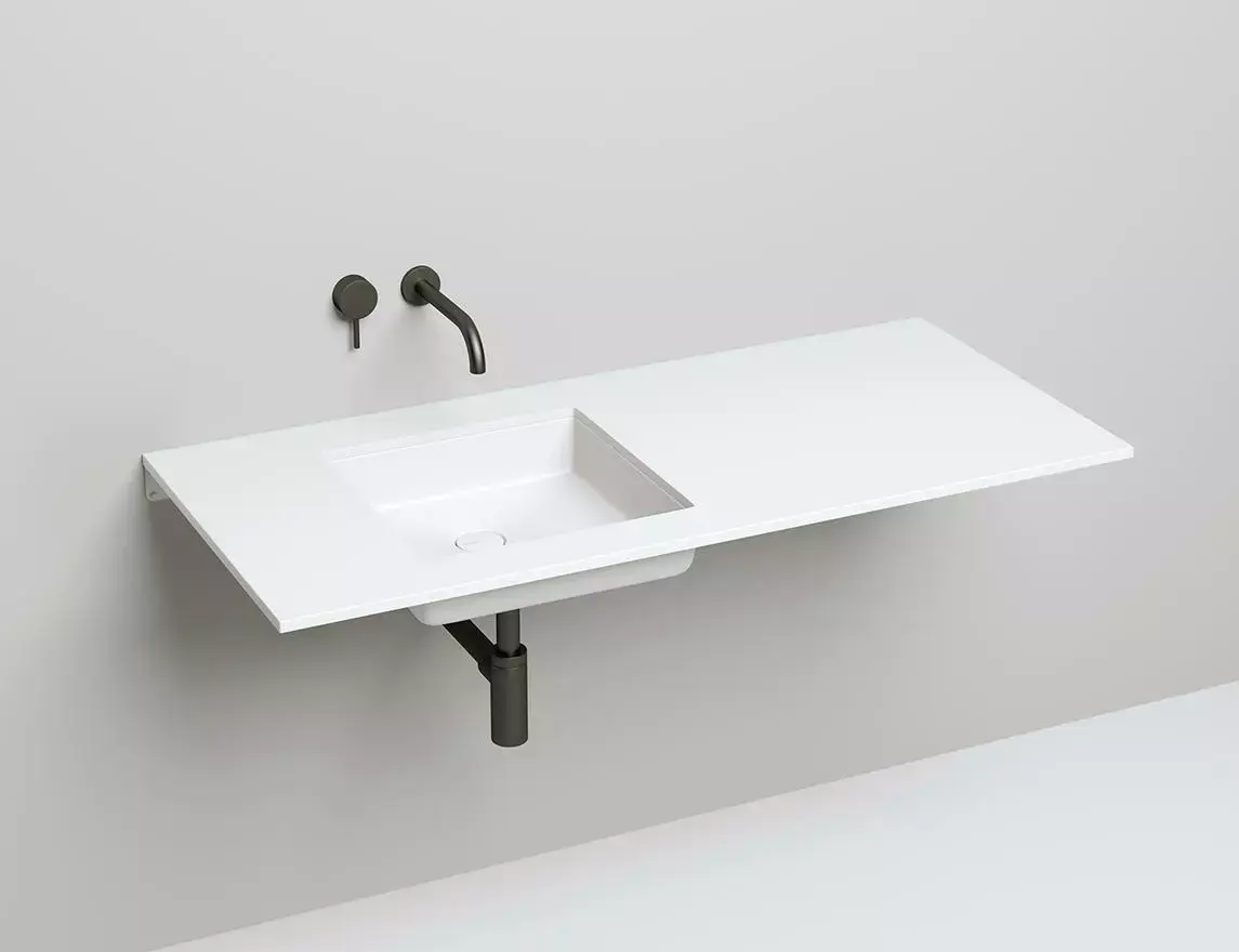 Раковина встраиваемая снизу Salini Marea 07 S-Stone 42 см 1802207M из искусственного камня, белая матовая