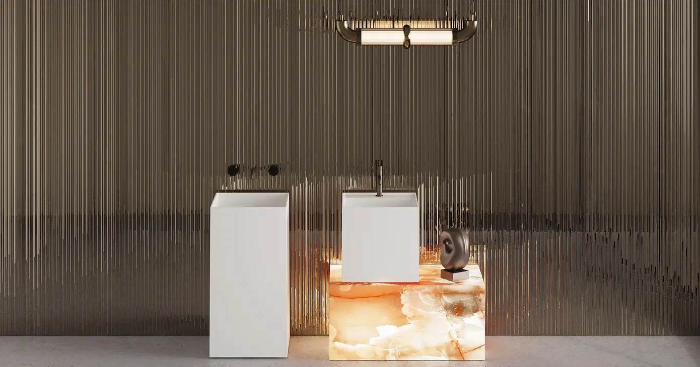 Раковина напольная Salini Armonia Square 01 S-Sense 130511G белая глянцевая