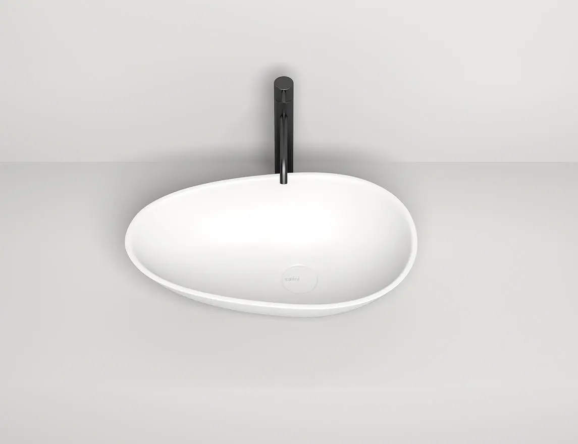 Раковина накладная Salini Paola S-Stone 58 см 1101201SM из искусственного камня, матовая белая