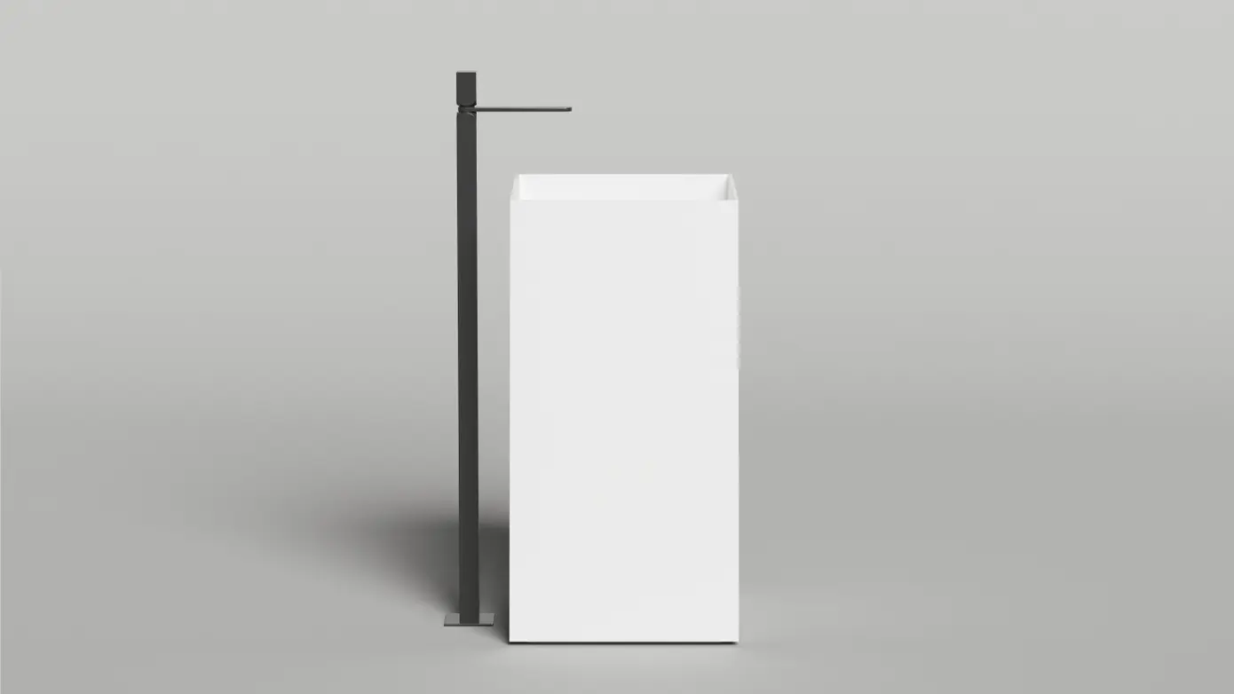 Раковина напольная Salini Armonia Square 01 S-Stone 130521M белая матовая