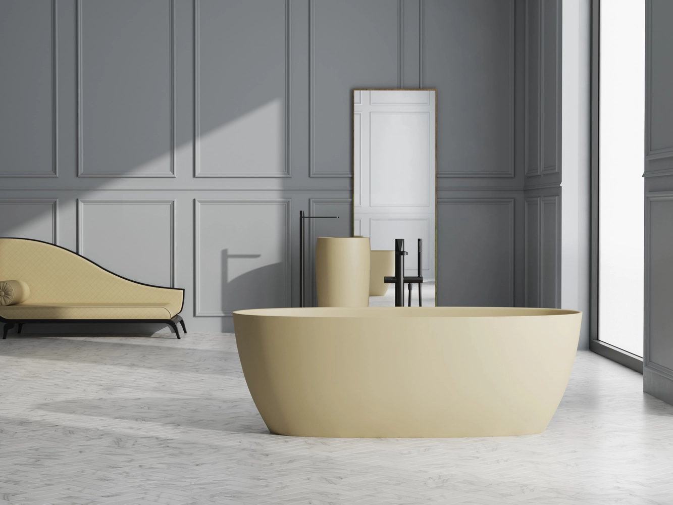 Ванна из литьевого мрамора Salini Alda S-sense 170x80 101912G белая глянцевая, отдельностоящая