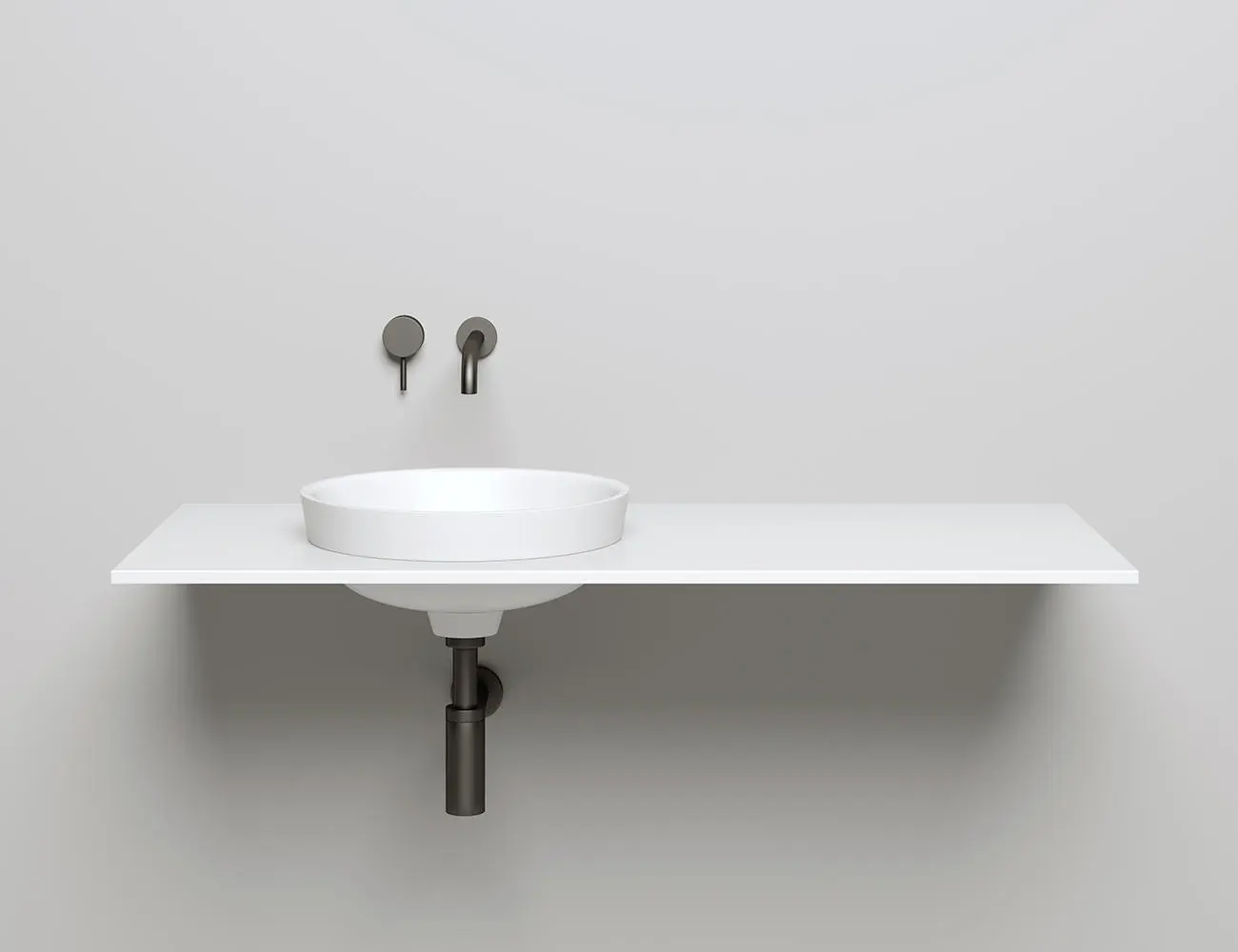 Раковина встраиваемая сверху Salini Marea 03 S-Stone 42 см 1802203M из искусственного камня, матовая белая