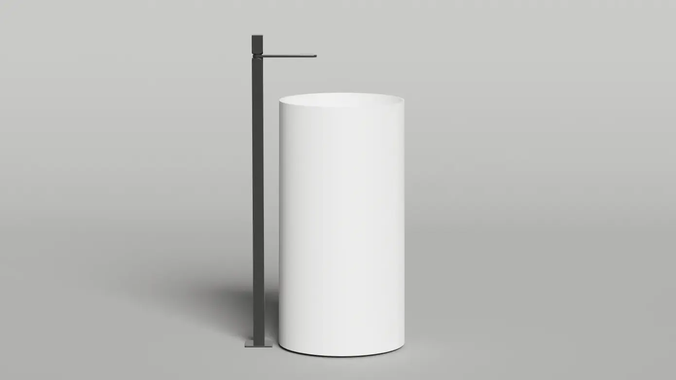 Раковина напольная Salini Armonia Round 01 S-Stone 130421M белая матовая