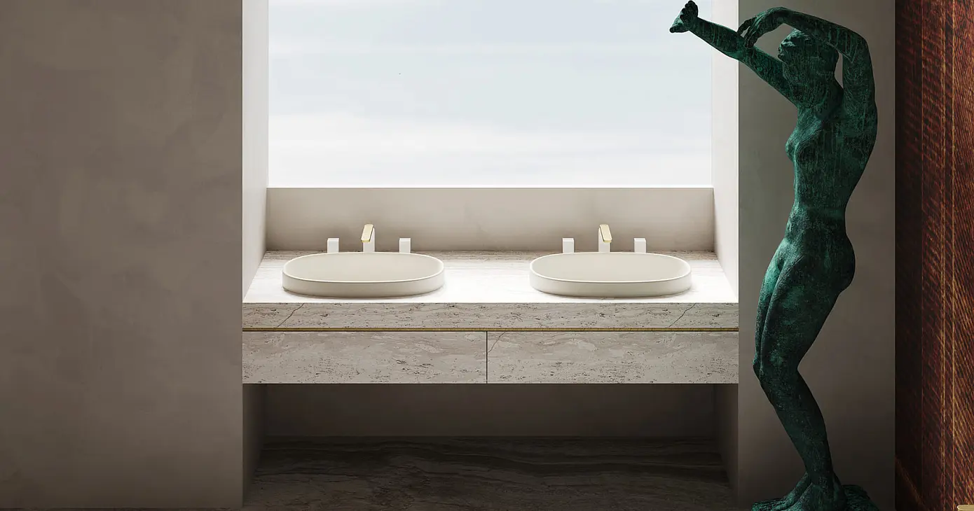 Раковина полувстраиваемая Salini Greca S-Stone 1803201M белая матовая