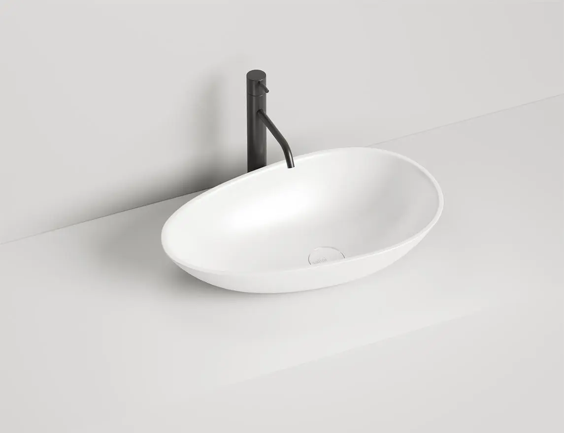 Раковина накладная Salini Paola S-Stone 58 см 1101201SM из искусственного камня, матовая белая