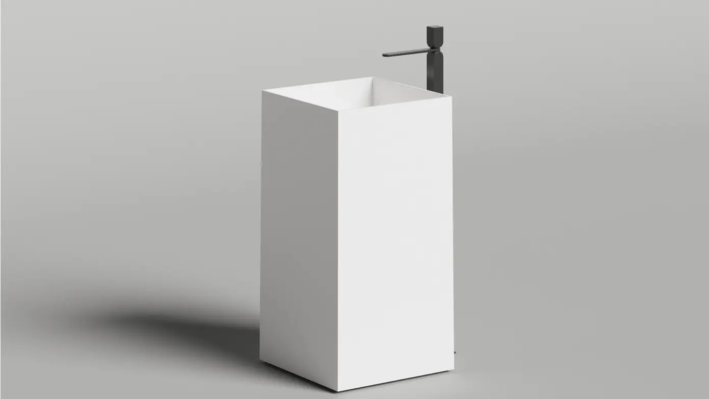 Раковина напольная Salini Armonia Square 01 S-Stone 130521M белая матовая