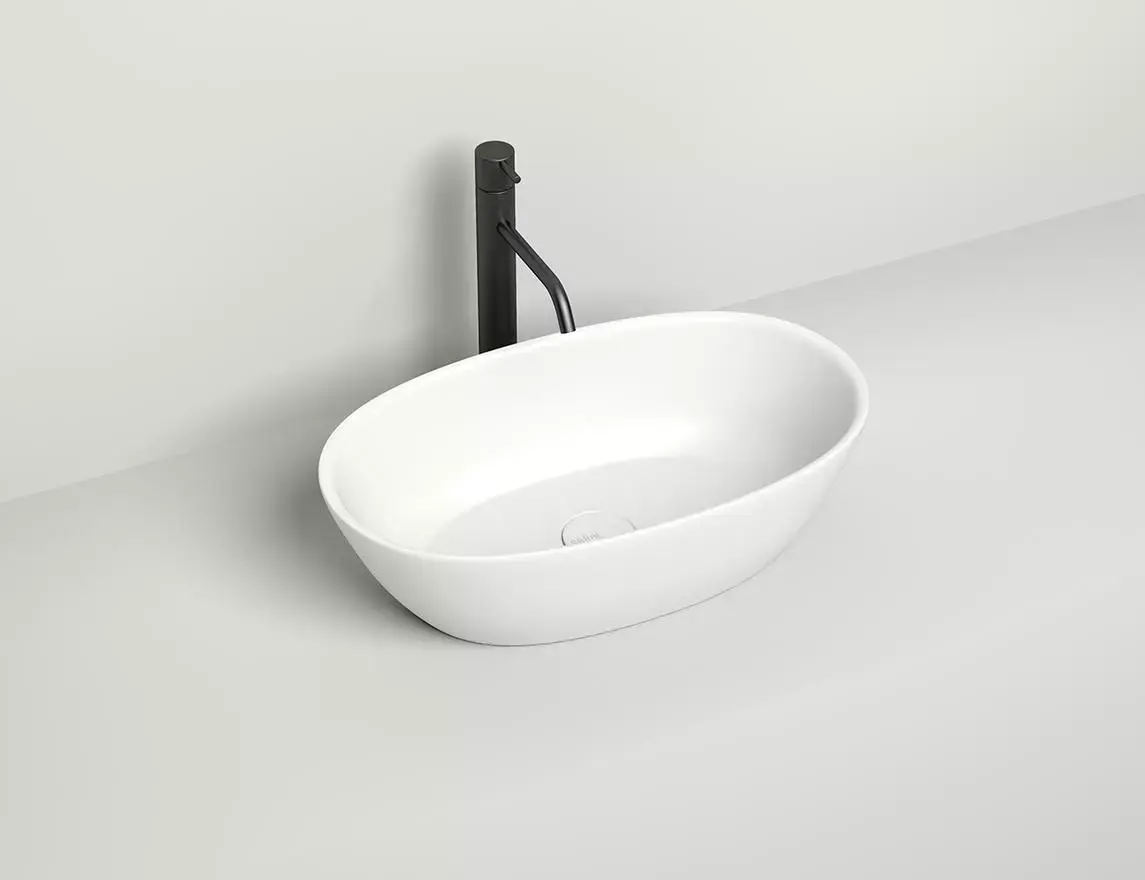 Раковина накладная Salini Sofia S-Sense 56 см 1101106G из литьевого мрамора, глянцевая белая