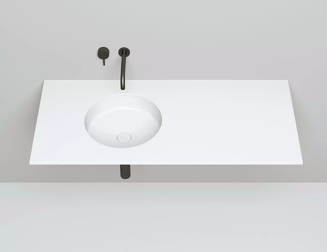 Раковина встраиваемая снизу Salini Marea 04 S-Stone 42 см 1802204M из искусственного камня, матовая белая