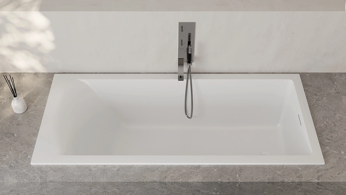 Ванна из искусственного камня Salini Cascata 104513M 180x80 S-Sense белая