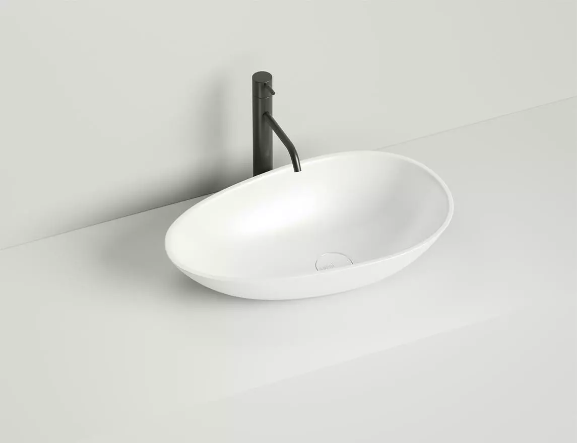 Раковина накладная Salini Paola S-Sense 58 см 101101G из литьевого мрамора, глянцевая белая