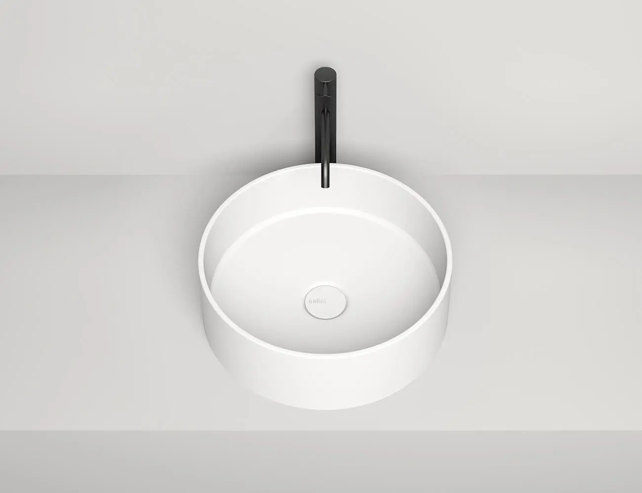 Раковина накладная Salini Armonia 02 S-Sense 45 см 130112G из литьевого мрамора, белая глянцевая