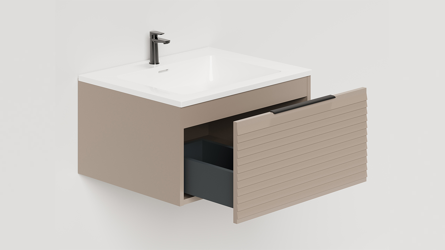 Тумба подвесная TOUCH 60х50х32 см, матовая эмаль Taupe T600H1T