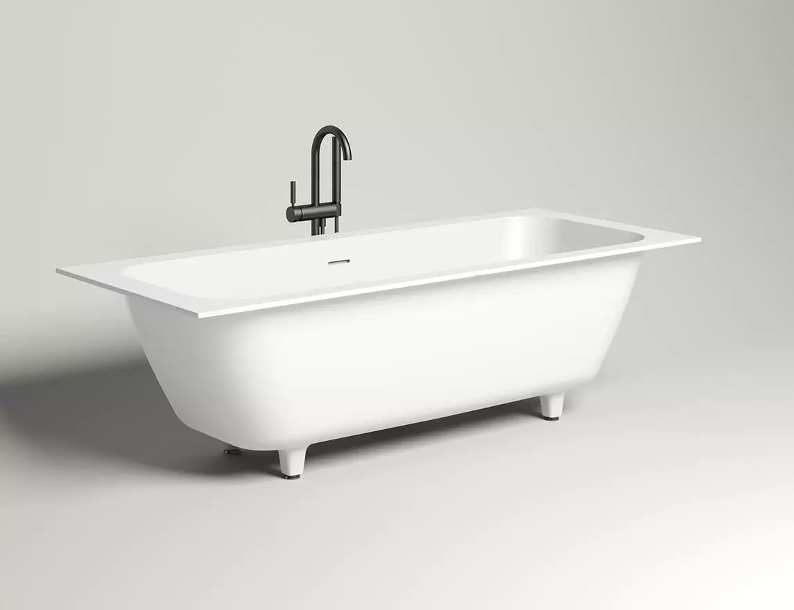 Ванна из литьевого мрамора Salini Orlanda Axis Kit S-Sense 180х80 103312G белая глянцевая, встраиваемая