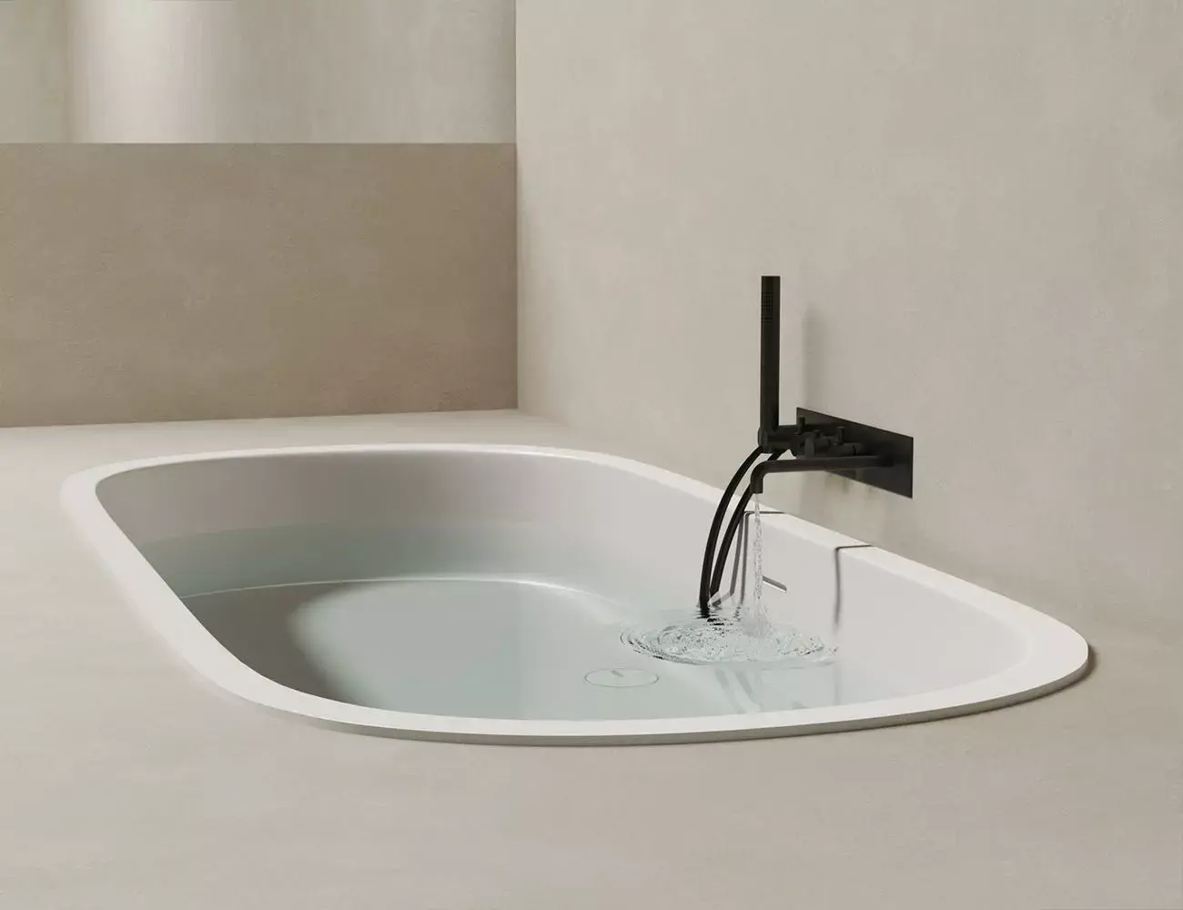 Ванна из литьевого мрамора Salini Ornella Axis Kit S-Sense 180х80 103511G белая глянцевая, встраиваемая