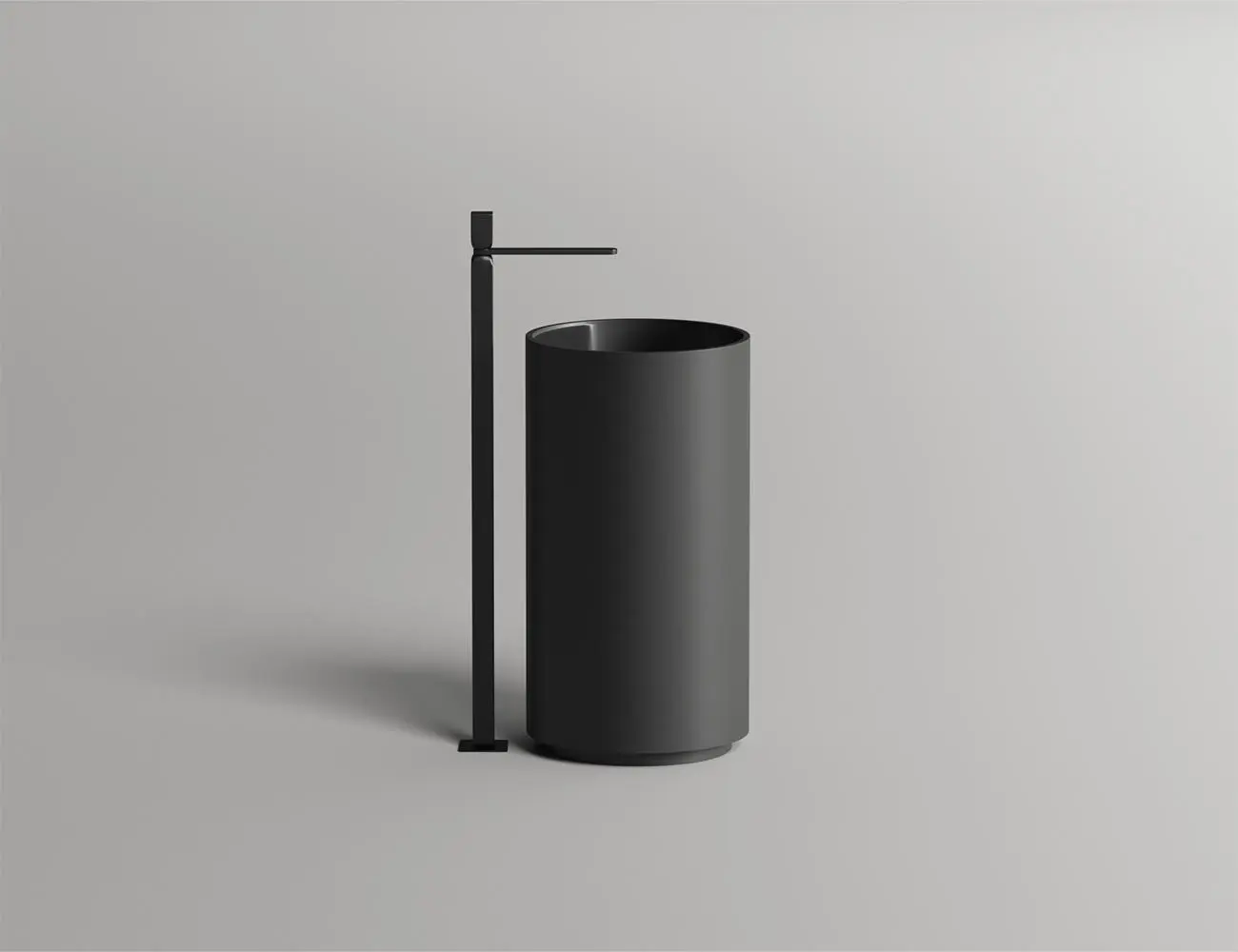 Раковина напольная Salini Armonia Top 01 S-Stone 45 см 130124M из искусственного камня, матовая белая, с донным клапаном, без