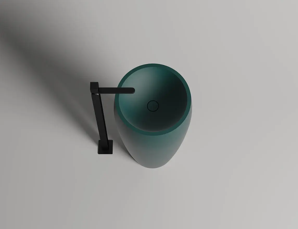 Раковина напольная Salini Armonia 03 S-Sense 47 см 130113G из литьевого мрамора, глянцевая белая c донным клапаном