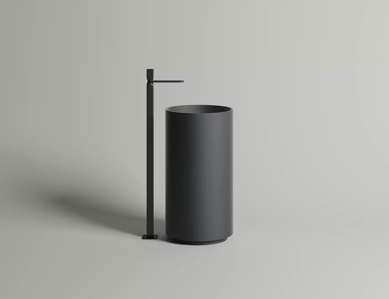 Раковина напольная Salini Armonia 01 S-Sense 45 см 130111G из литьевого мрамора, глянцевая белая с донным клапаном