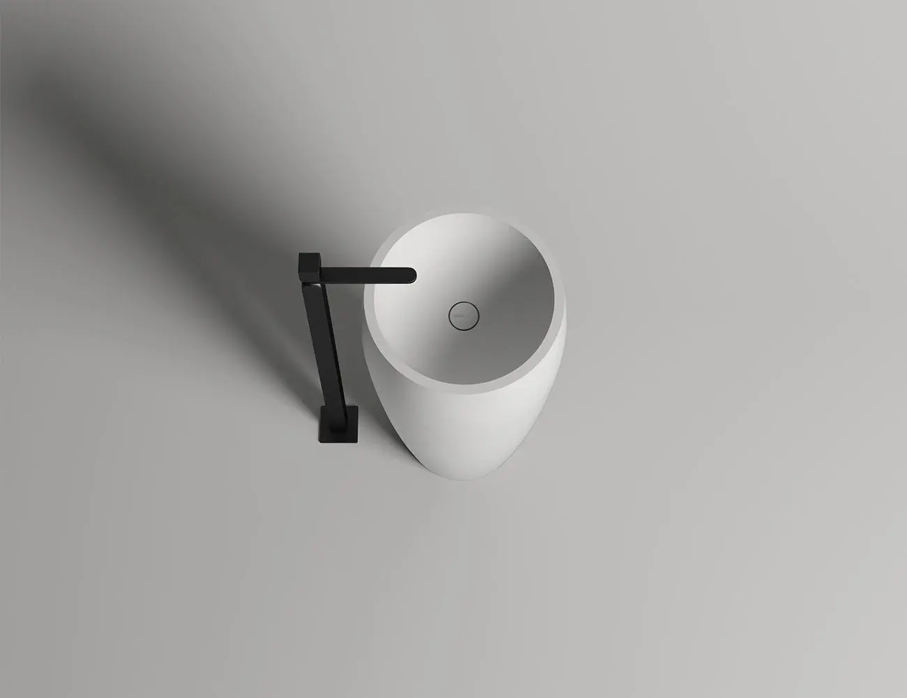 Раковина напольная Salini Armonia 03 S-Sense 47 см 130113G из литьевого мрамора, глянцевая белая c донным клапаном