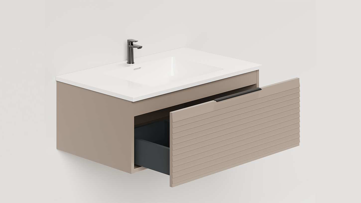 Тумба подвесная TOUCH 80х50х32 см, матовая эмаль Taupe T800H1T