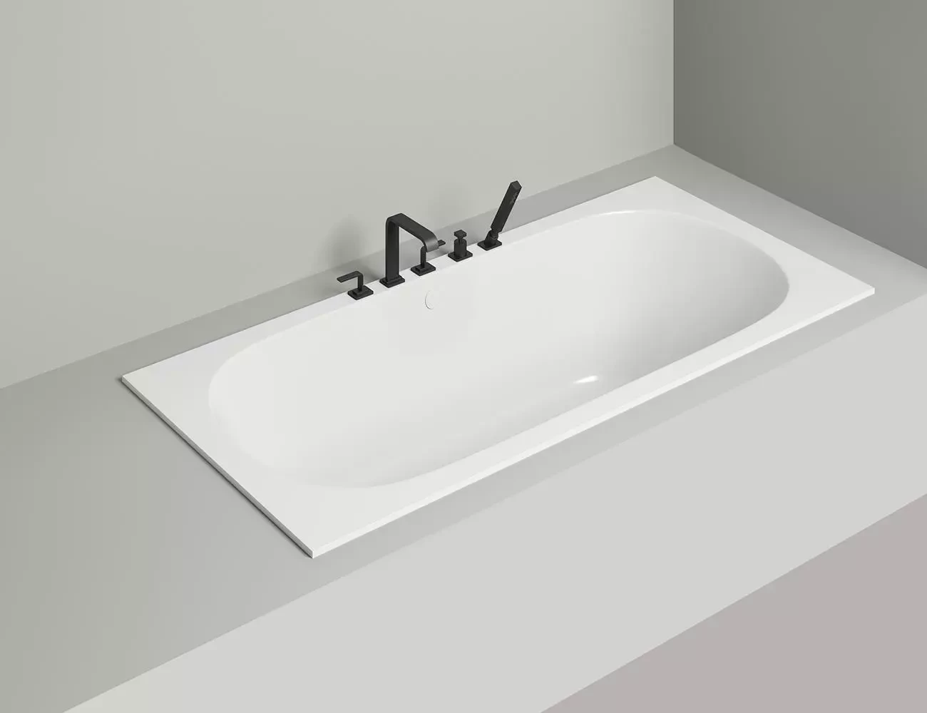 Ванна из литьевого мрамора Salini Ornella Axis S-Sense 190х90 103412G белая глянцевая, встраиваемая