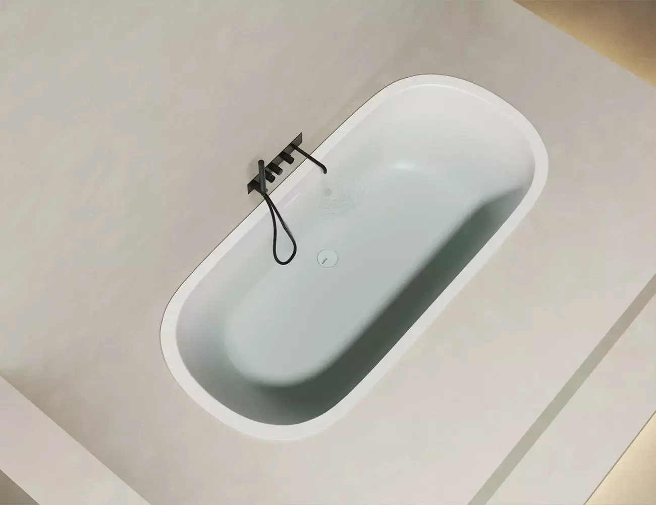 Ванна из литьевого мрамора Salini Ornella Axis Kit S-Sense 180х80 103511G белая глянцевая, встраиваемая