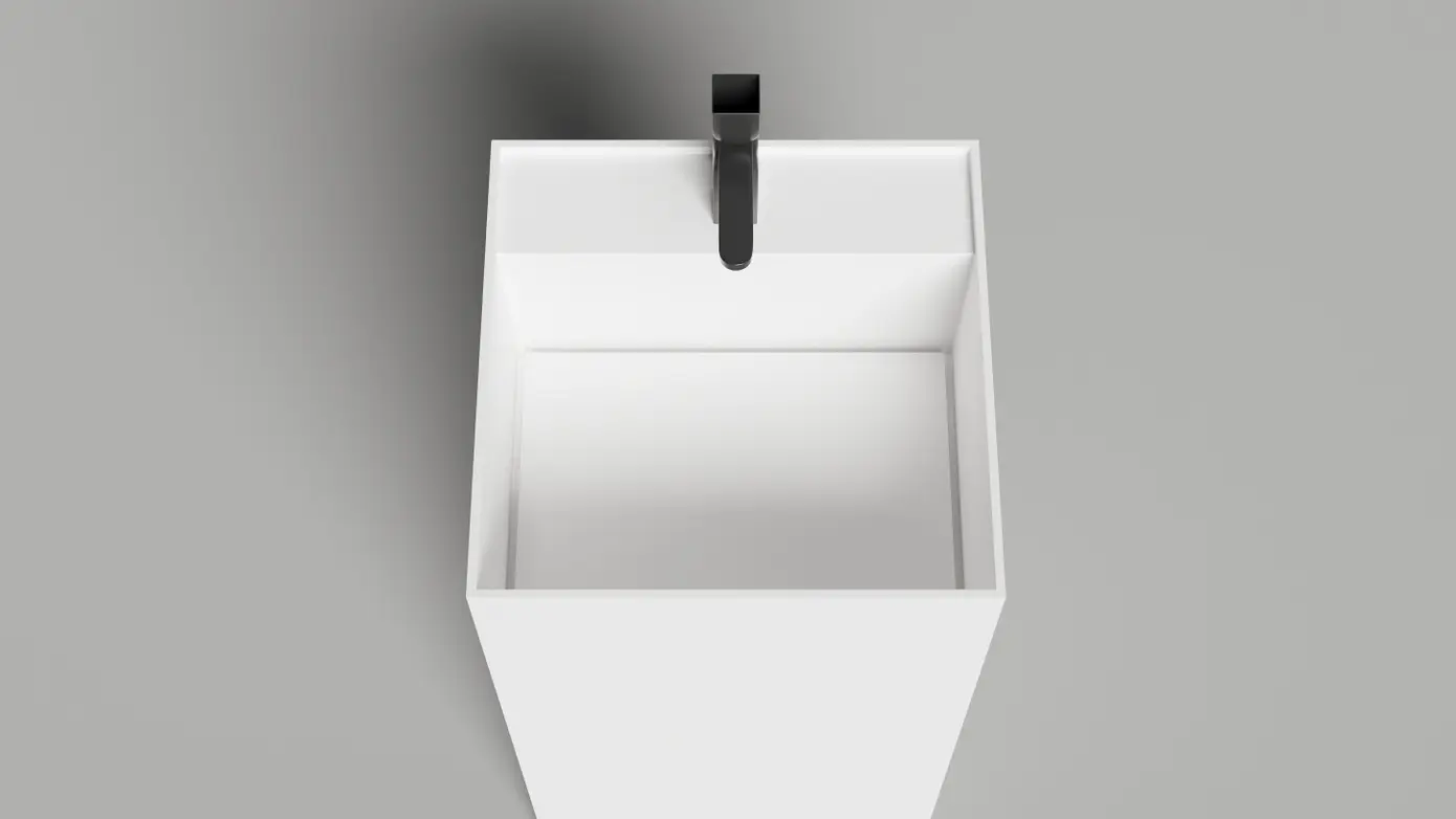 Раковина напольная Salini Armonia Square Top 01 S-Sense130511TG белая глянцевая, без отверстия под смеситель