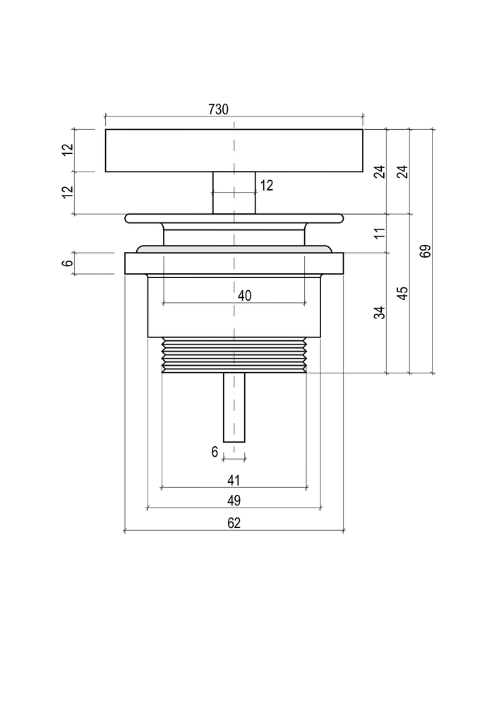 Донный клапан Salini для раковины фиксированный S-Stone 166302M белый матовый