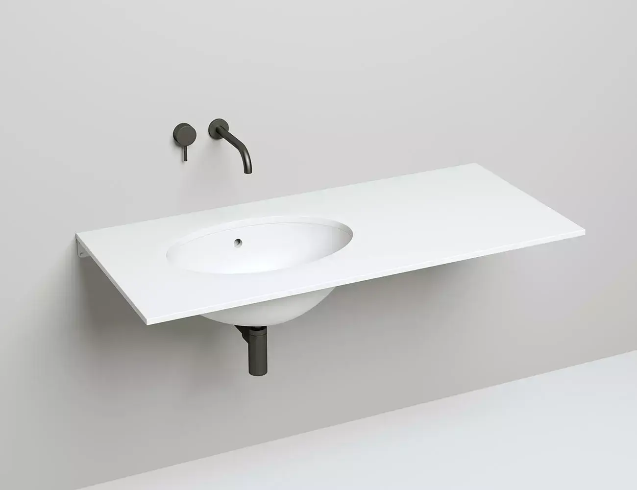 Раковина встраиваемая снизу Salini Marea 12 57 см S-Stone 1101209M из искусственного камня, белая матовая