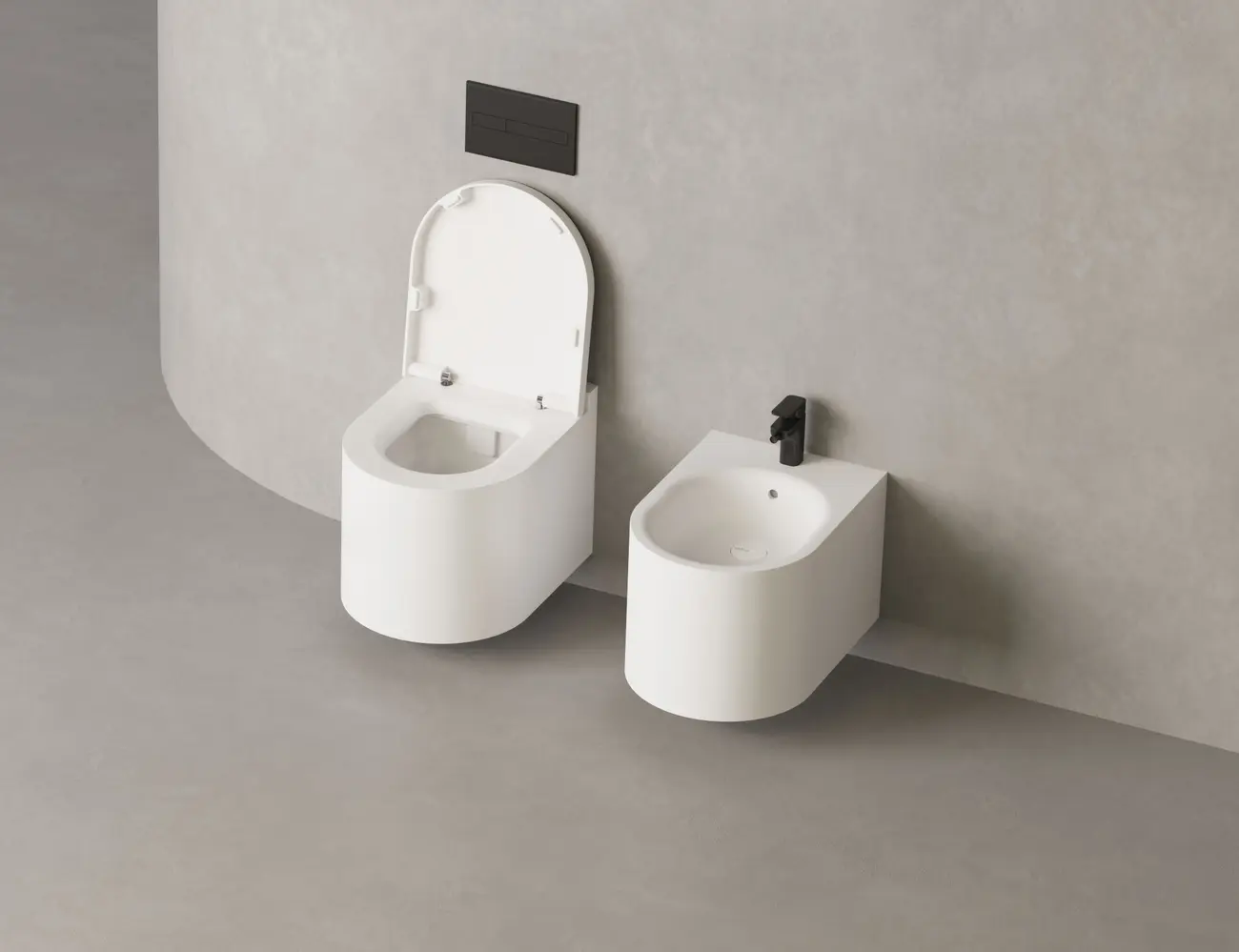 Биде подвесное Salini Gemelli S-Stone 250121M из искусственного камня, белое матовое