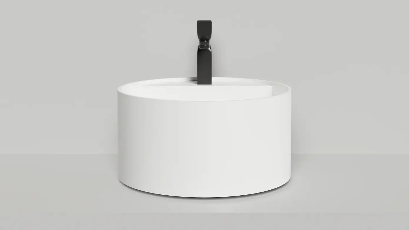 Раковина накладная Salini Armonia Round Top 02 S-Stone 130422TM белая матовая