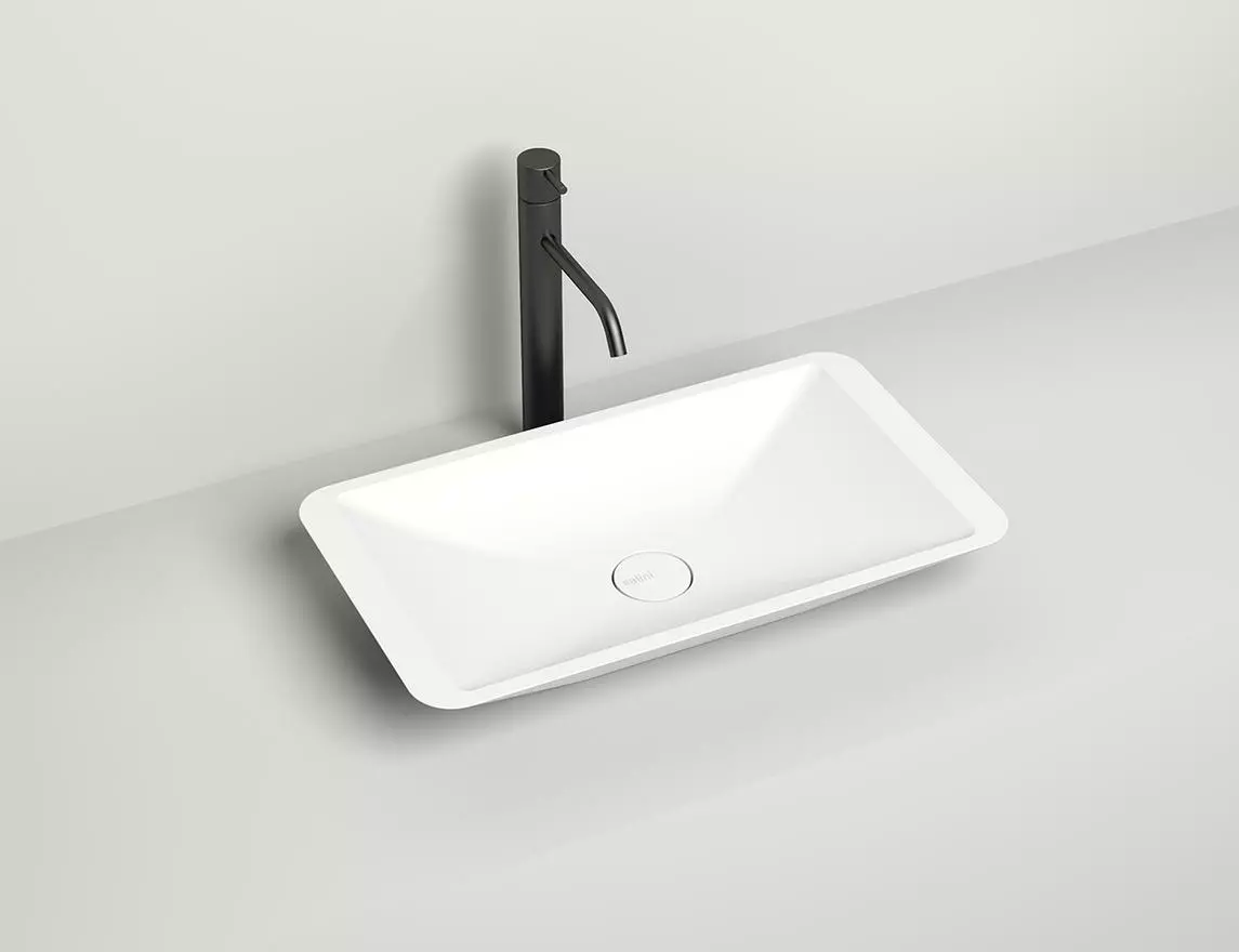 Раковина накладная Salini Callista 03 S-Sense 57 см 1101107G из литьевого мрамора, глянцевая белая